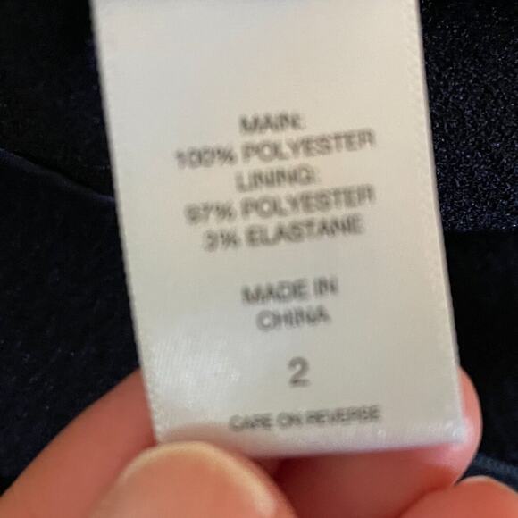 NY & Co. Navy Sleeveless Wide Leg Belted Jumpsuit / Pantsuit, Size 2 - Picture 9 of 15